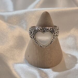 Incredible 925 Sterling Silver Mother Of Pearl Mop Heart Ring Size 7